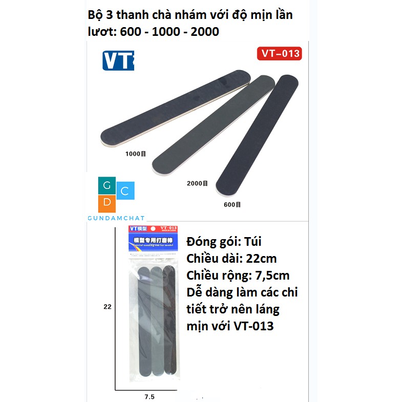 [Hoàn Tiền 10%]Bộ 3 thanh dũa nhám mô hình - Dụng cụ gundamchat