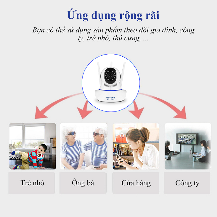 Camera wifi Camera IP YooSee WIFI Xoay 360 Độ Quan Sát Rõ Ngày Và Đêm FULL HD 1080p 3.0mpx Báo Động Chống Trộm Kèm Thẻ Nhớ - Chính Hãng