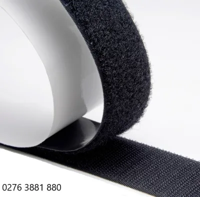 Velcro,Dán sé, Băng dính gai, khóa nhám, Băng gai nhám, rộng 3.8 cm màu đen, có keo 1.0 mét
