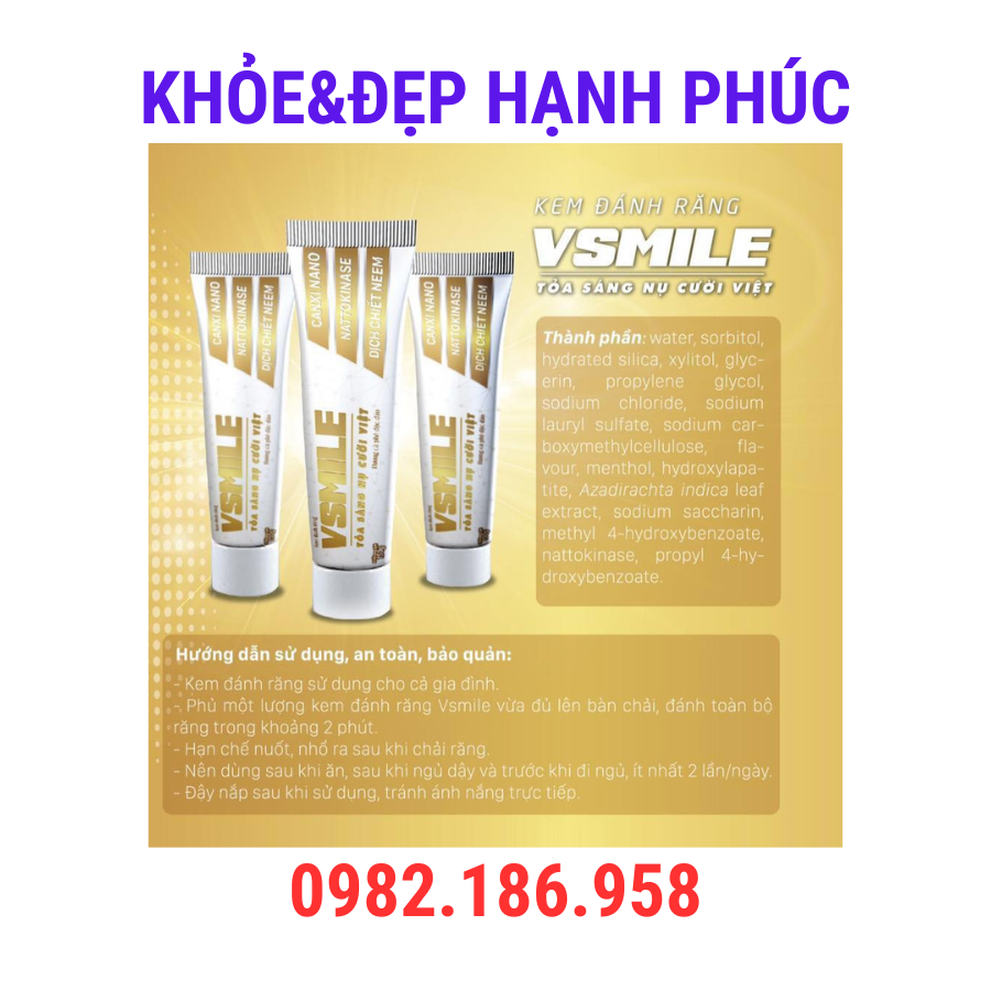 [ Mẫu cũ ] Kem đánh răng Vsmile - 150gr