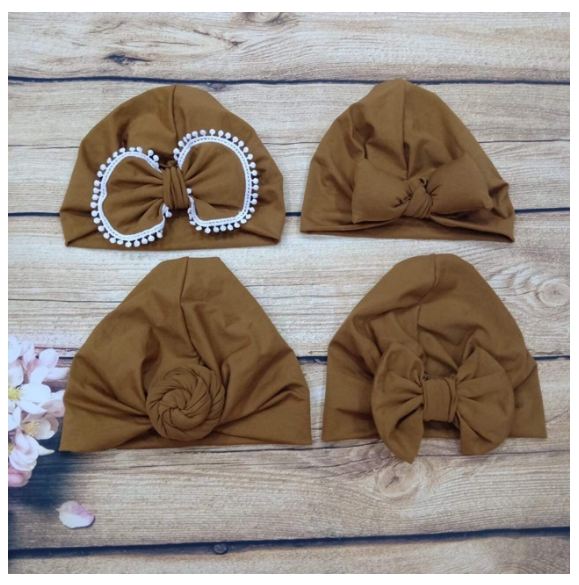 [HCM]Nón turban cho bé freesize từ 5-12 ký (kèm tóc giả)