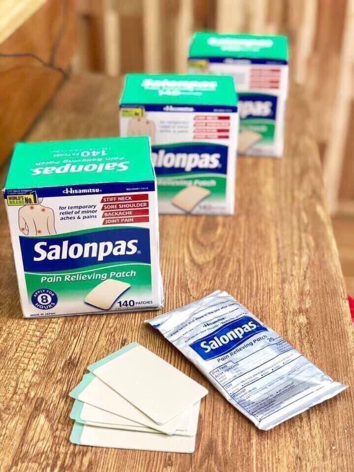 MIẾNG DÁN SALONPAS GIẢM ĐAU MỸ HISAMITSU SALONPAS 140 MIẾNG