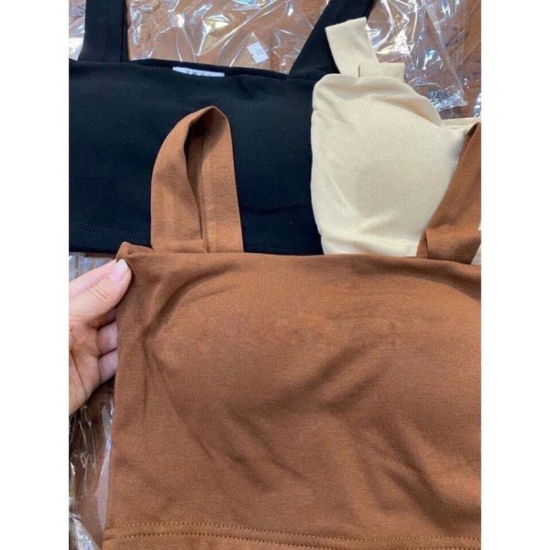 Áo 2 Dây Croptop Dây Bản To Có Đệm