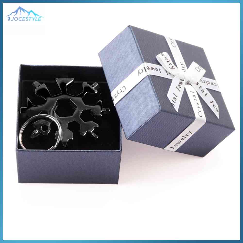 18 in 1 Snowflake Multi Pocket Tool Card Keyring for Outdoor Camping Hiking