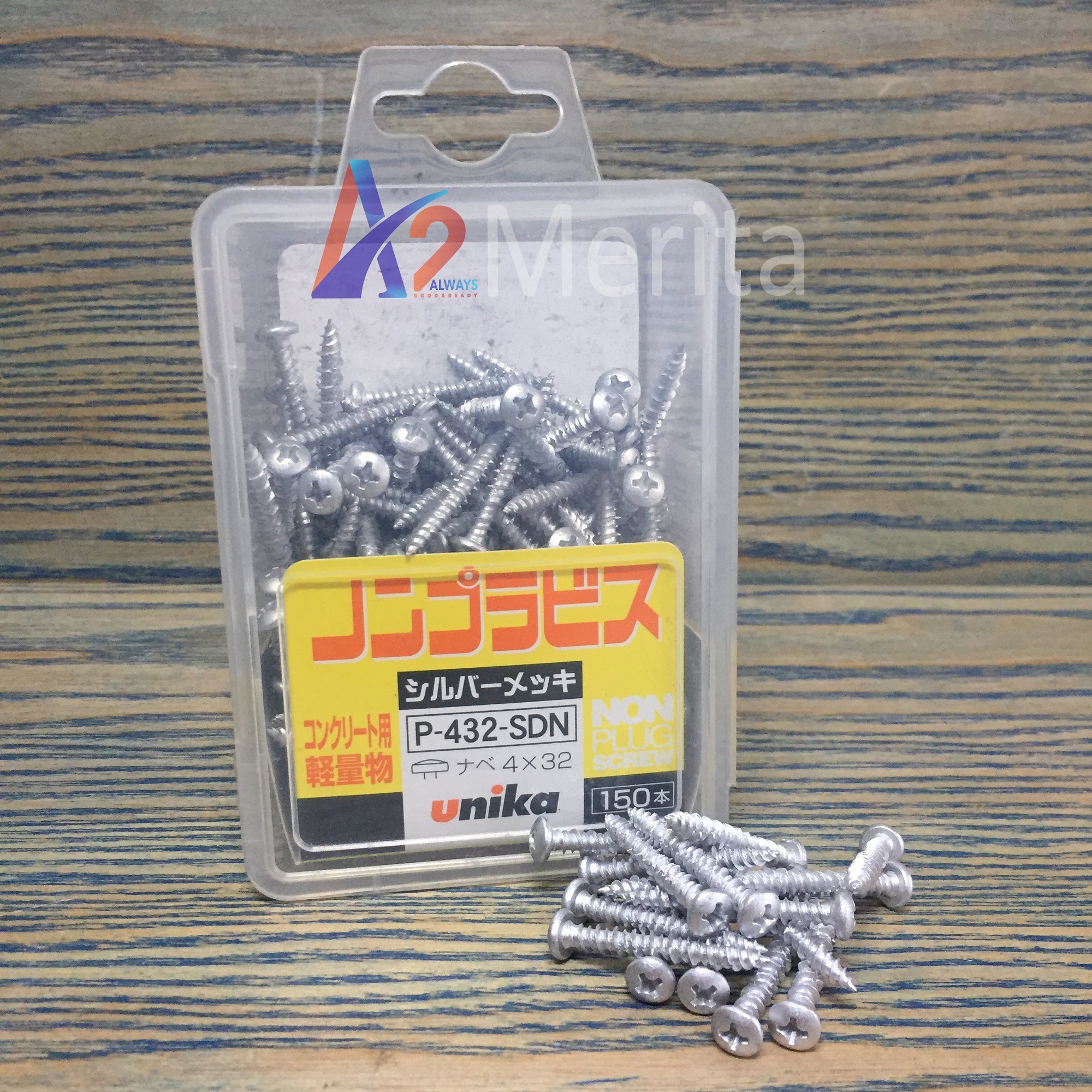 Vít bê tông 4mm đầu dù Unika P432 (Không cần tắc kê nhựa)