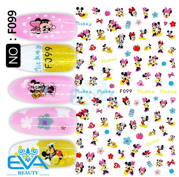 [HCM]Decal  Dán Móng Tay 3D Nail Sticker Hoạ Tiết Hoạt Hình Chuột Mickey F099