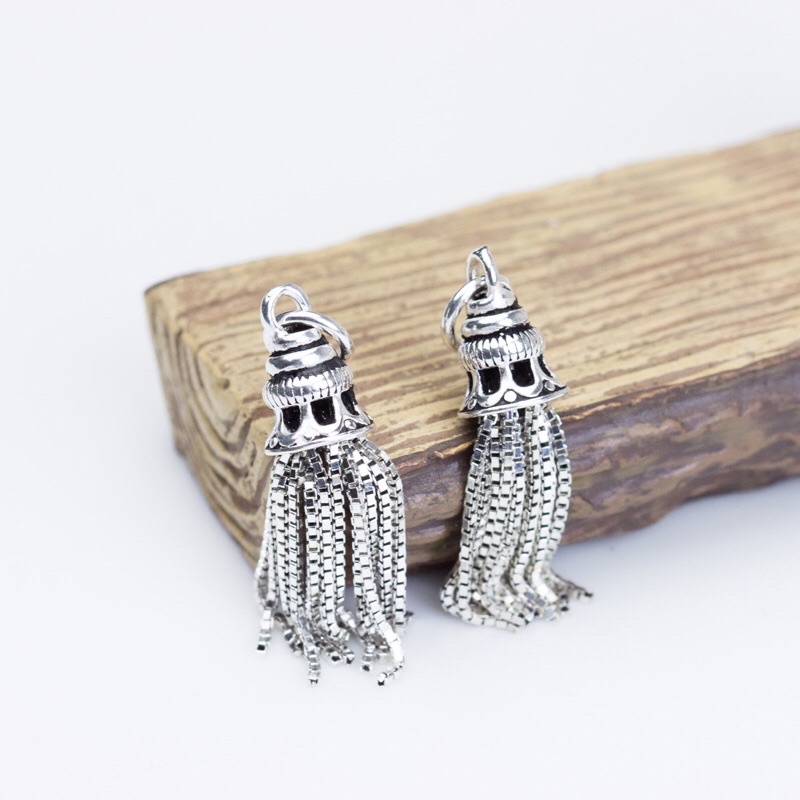 Charm bạc treo tua rua - mh164