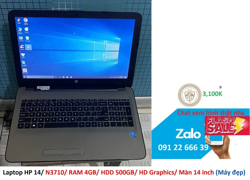 Laptop HP 14/ N3710/ RAM 4GB/ HDD 500GB/ HD Graphics/ Màn 14 inch (Máy đẹp)