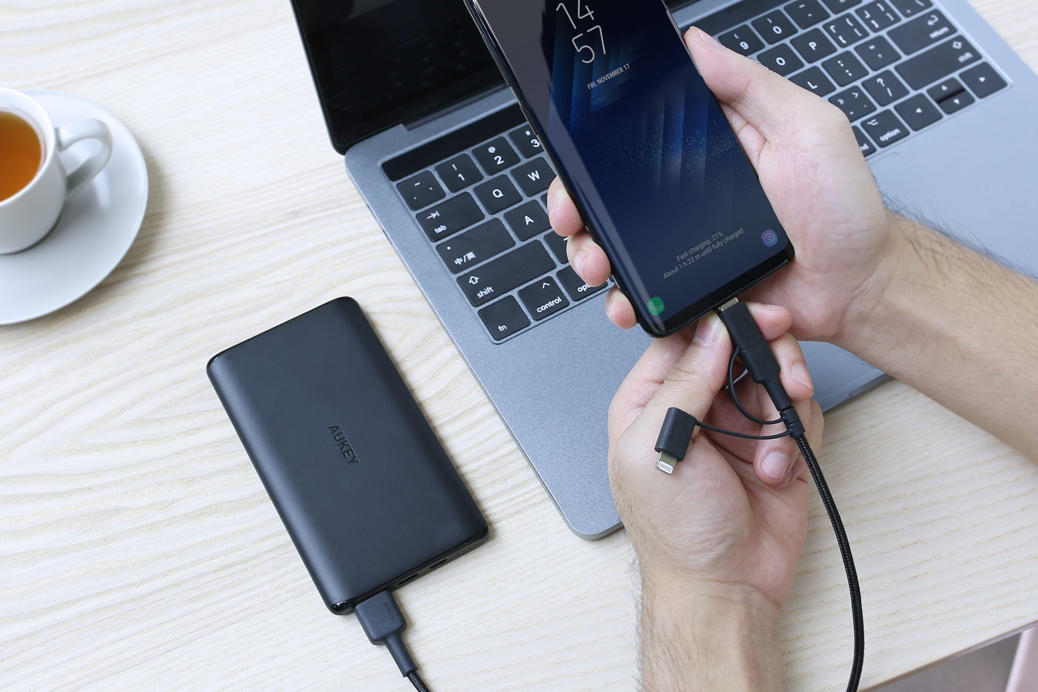 Cáp 3 trong 1 MFI Lightning/USB-C/MicroUSB AUKEY CB-BAL5