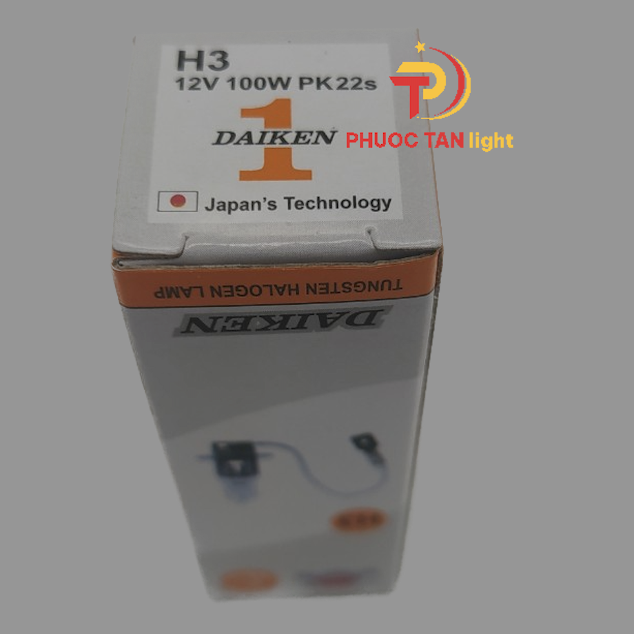 Bóng đèn pha h3 12v/24v 100w siêu sáng daiken