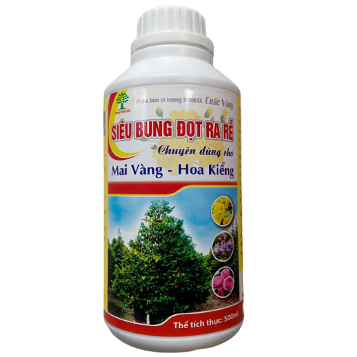 Siêu bung đọt biomax - dưỡng rễ mai vàng max root (combo 2 chai 500ml)