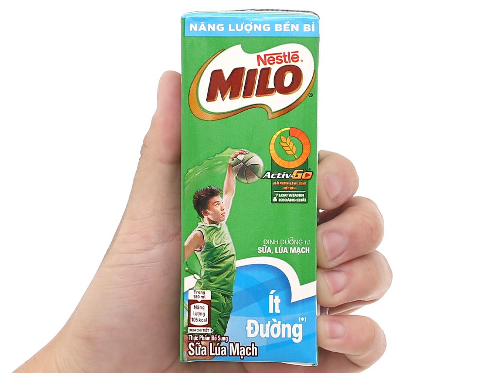 [THÙNG] Sữa Milo ít đường 180ml 48 hộp