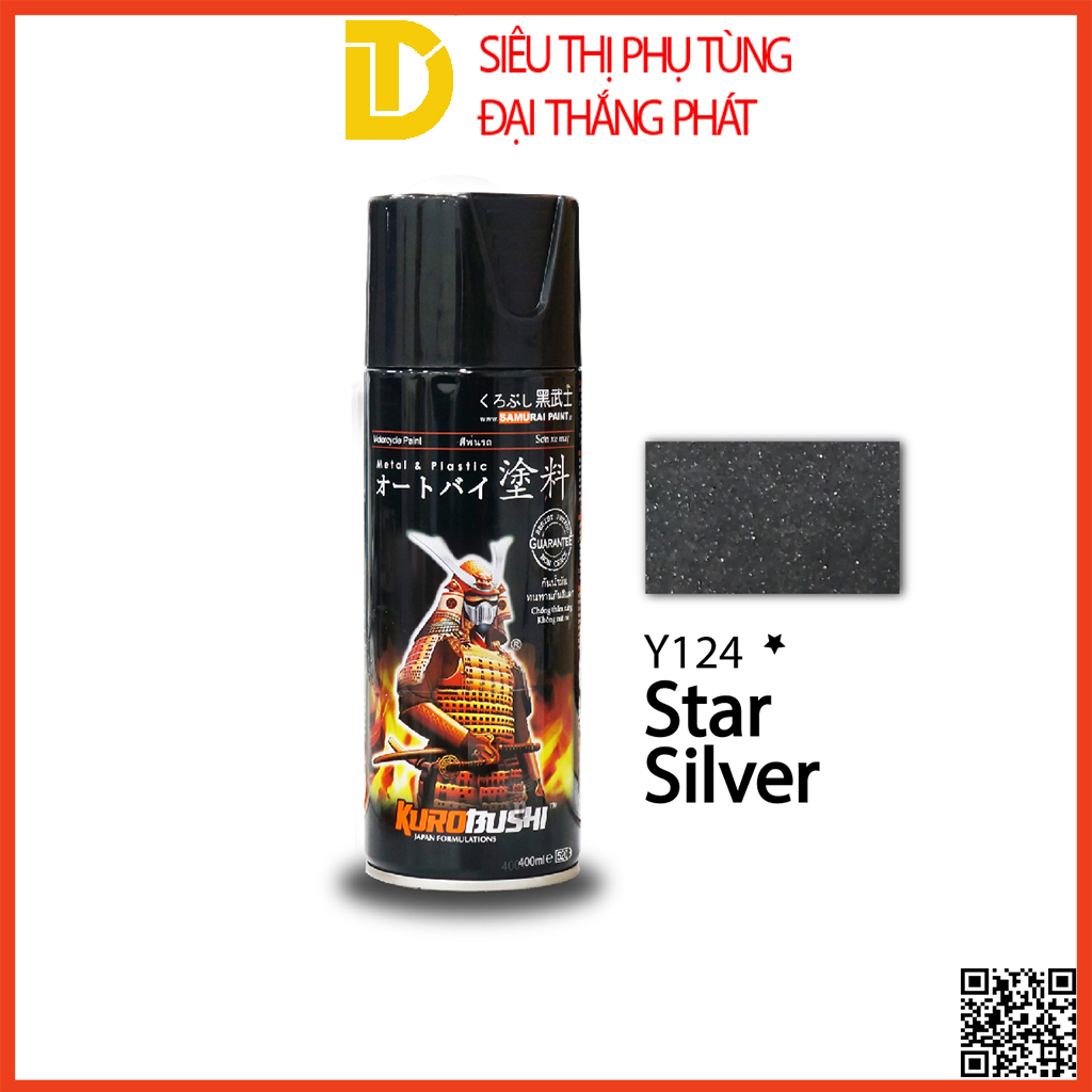 Sơn samurai sơn xịt xe máy đủ loại màu y124* bạc lấp lánh