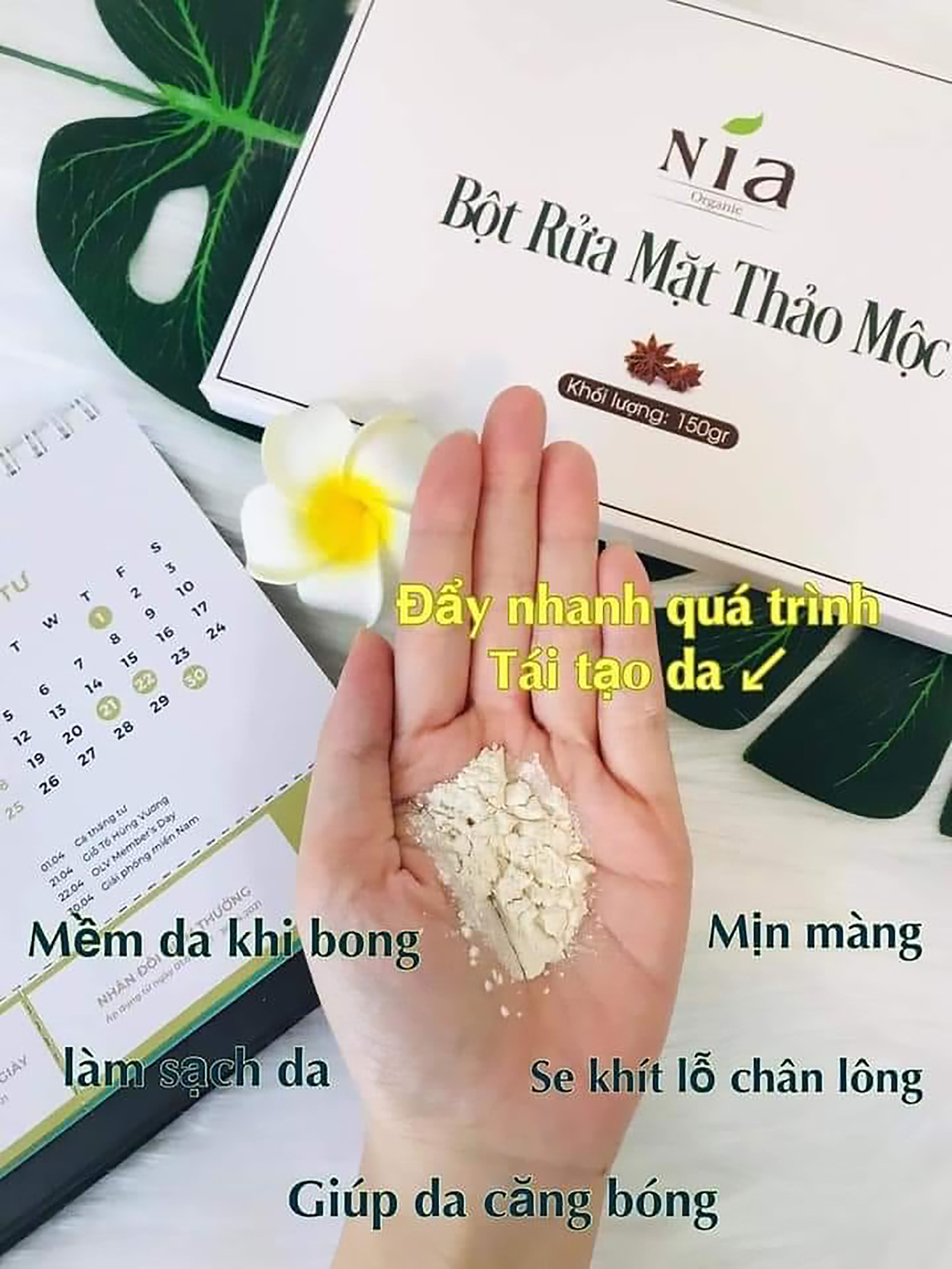 Bột rửa mặt Nia Organic