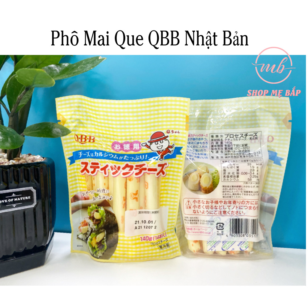 [Date 02/2022] Phô Mai Que QBB Nhật Bản - Túi 150gram gồm 14 thanh [Hàng Air]