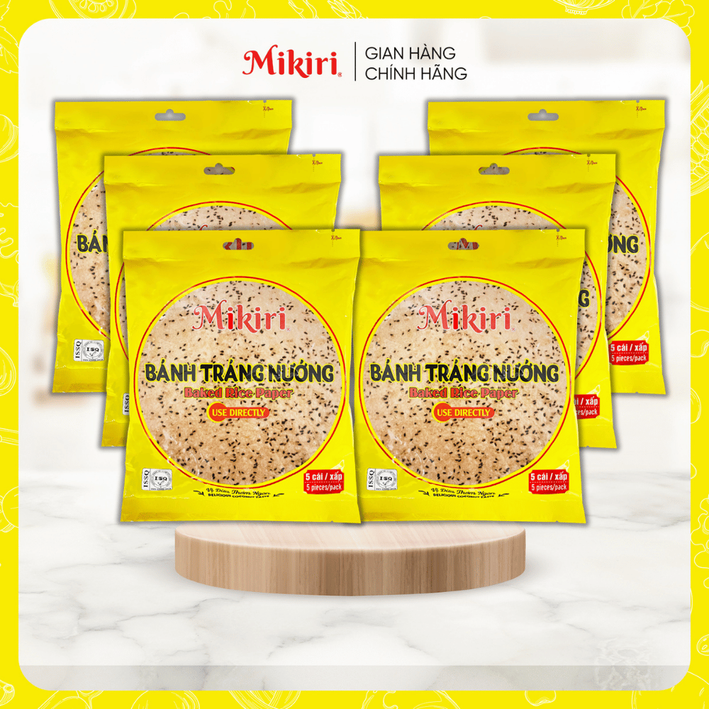 Bộ 6 Bánh tráng nướng Mikiri vị Dừa vị Ruốc các loại Đường kính bánh cỡ 20cm
