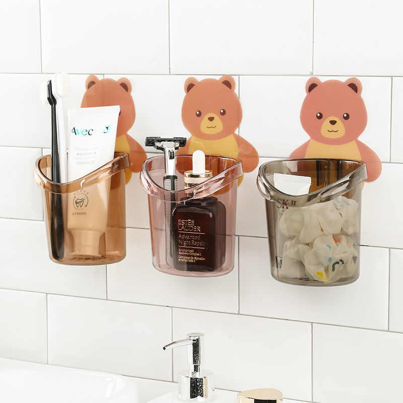 Brown bear wall mounted Cup for toothbrush, toothpaste, Shavers & More, bathroom supplies