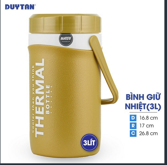 Bình giữ nhiệt nhựa Duy Tân 3 lít (16.8 x 17 x 26.8cm)