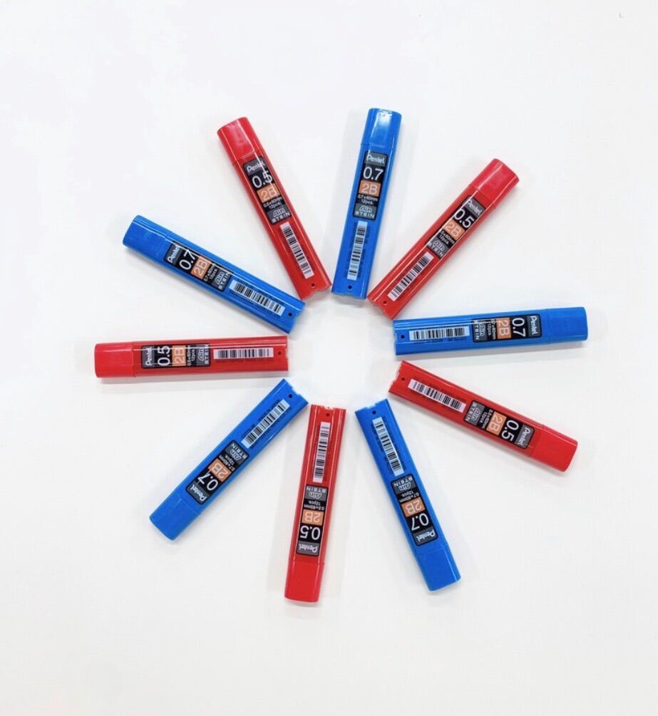 [MUA 2 GIẢM 5%]Ruột chì kim 0.5- 0.7mm Pentel AINSTEIN C275S-2B (12 Ruột/Tuýp)