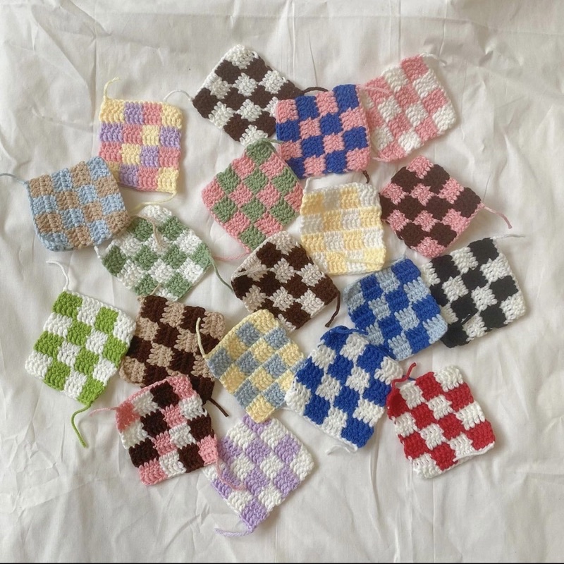 [CÓ SẴN] CHECKERED BAG. TÚI CARO LEN MÓC SIZE M