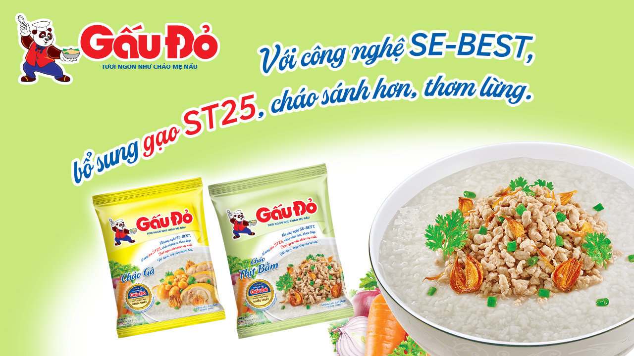 Cháo thịt bằm Gấu Đỏ gói 50g