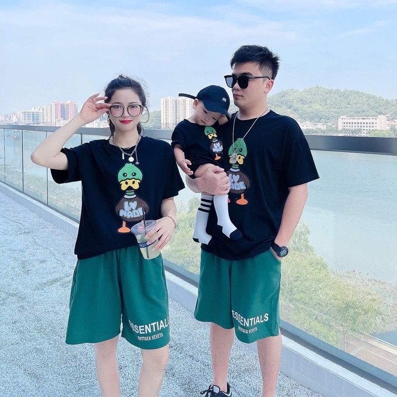 Bộ quần áo cộc tay hè bé gái, bé trai, mẹ và bé 4-14 tuổi DONAL 13
