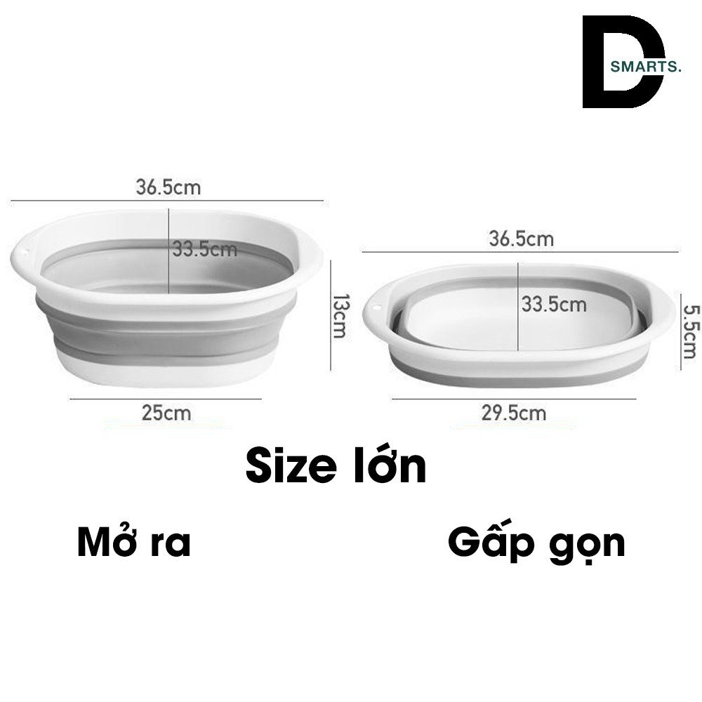 Chậu gấp gọn đa năng, Thau rửa mặt gấp gọn cho bé Dsmarts