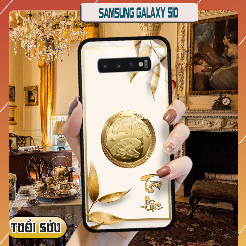 Ốp lưng kính 12 con giáp cho Samsung Galaxy S10
