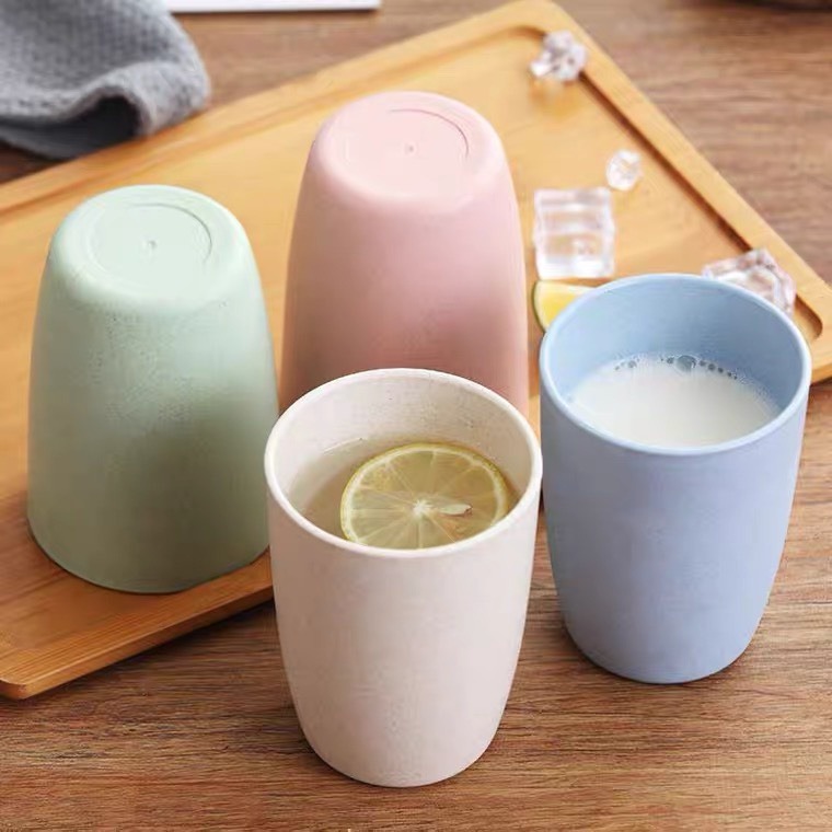 Cốc nhựa tròn chịu nhiệt nhiều màu an toàn cho sức khỏe, cốc nhựa đa năng chịu nhiệt nhiều màu cốc nhựa đa năng, cốc đánh răng bằng lúa mạch thân thiện với môi trường