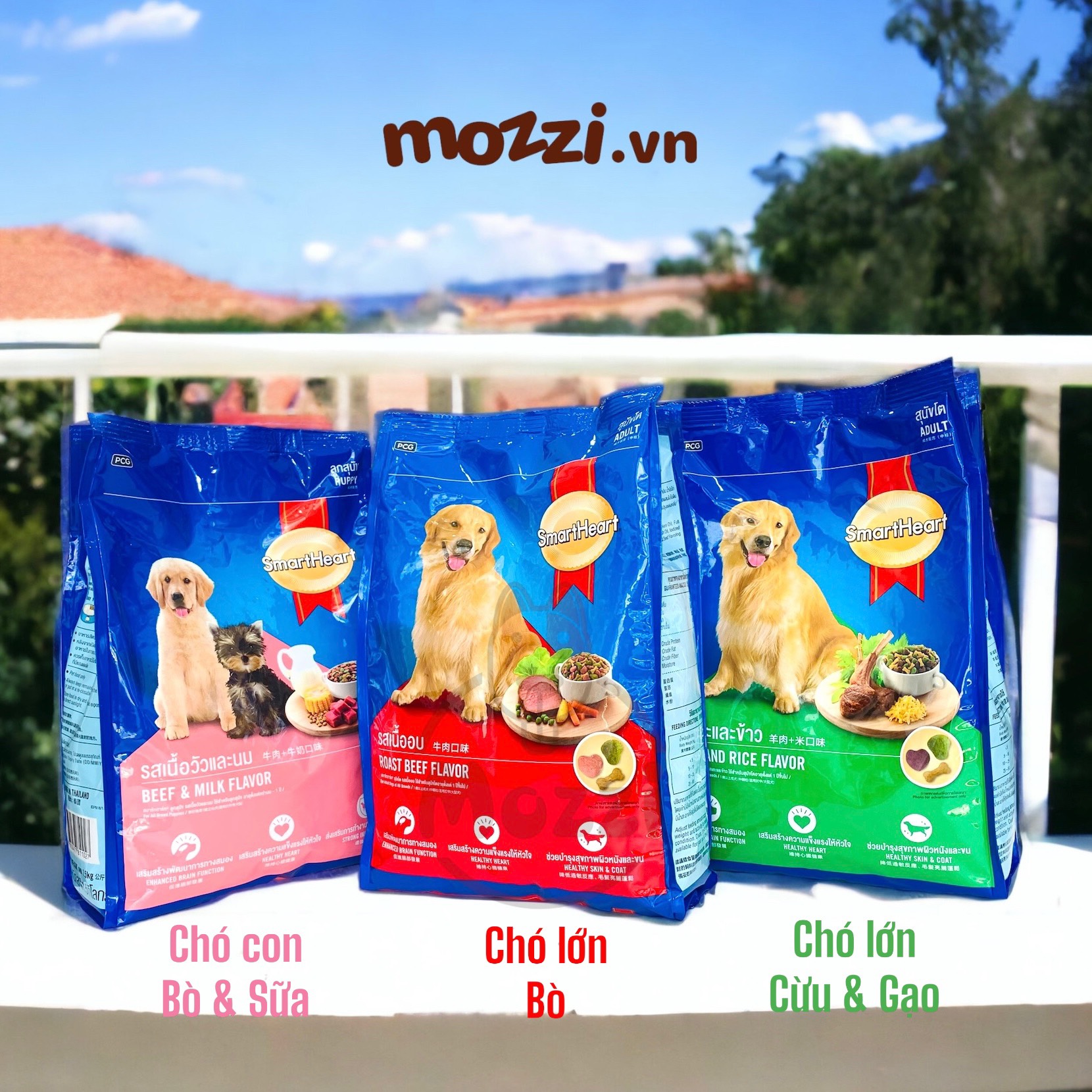 [1.5kg] Thức ăn hạt SmartHeart cho chó con và chó lớn