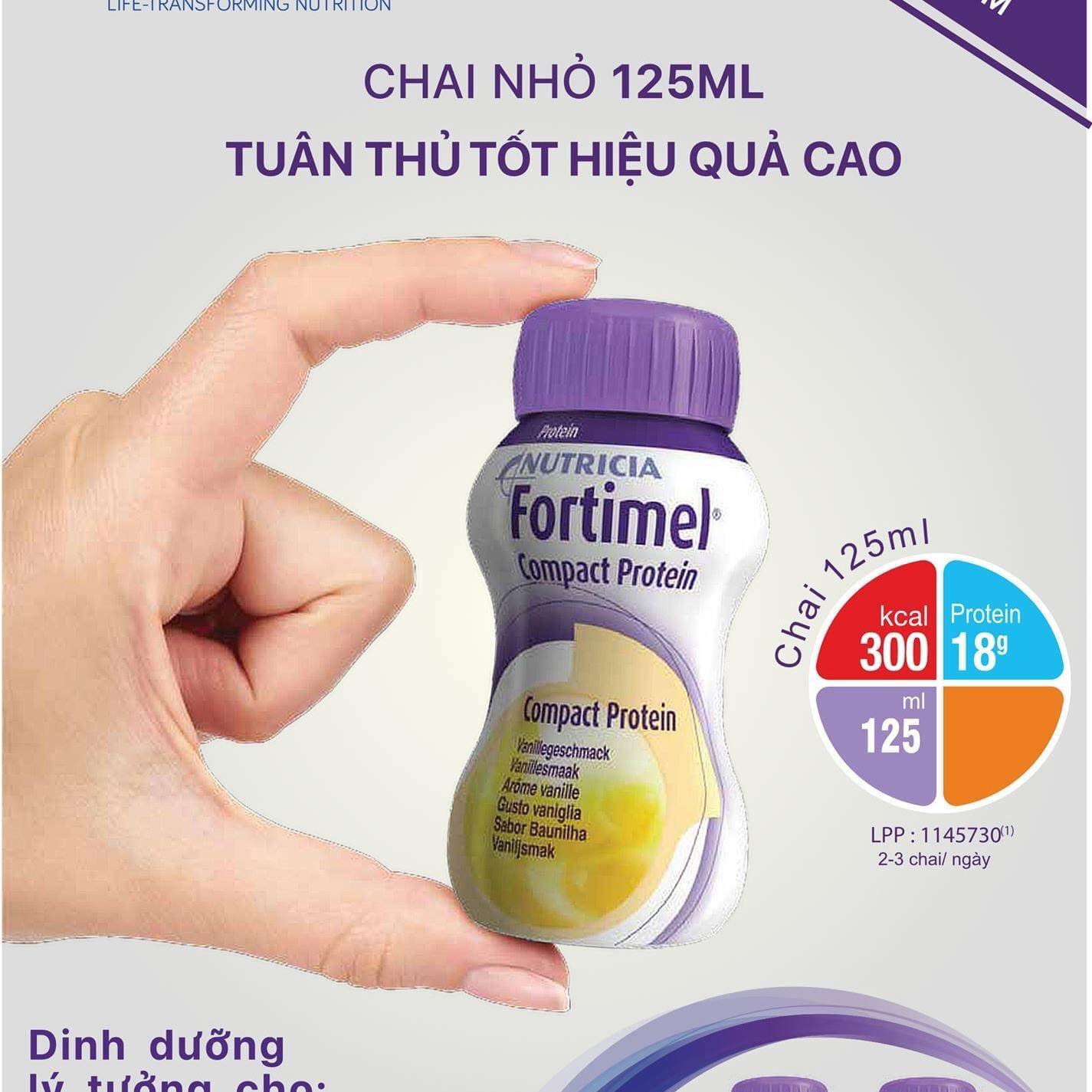 [10/2025]Sữa Fortimel Compact Protein Lốc 4 Chai Vị Vani 125ml