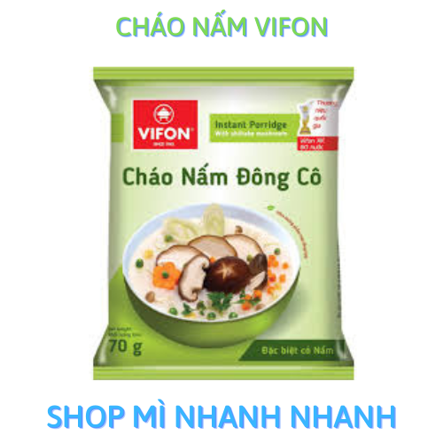 Combo 5 gói cháo VIFON 4 vị (Sườn, Thịt bằm, Gà, Nấm) 70gr - Có thịt thật