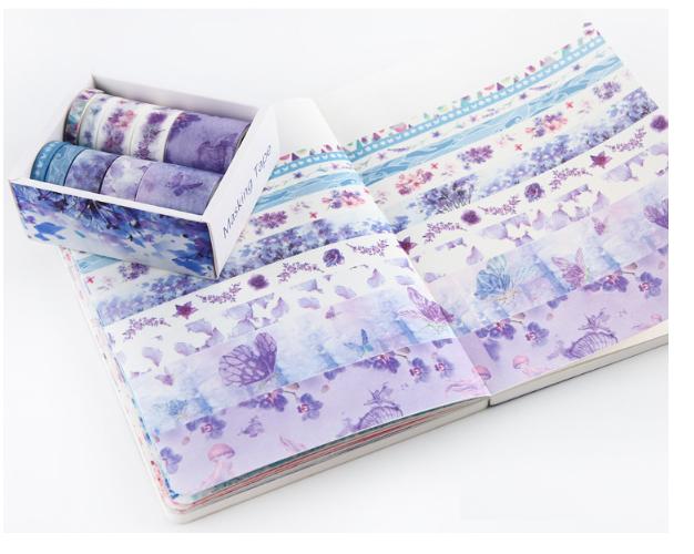 Combo hộp 10 cuộn washi tape