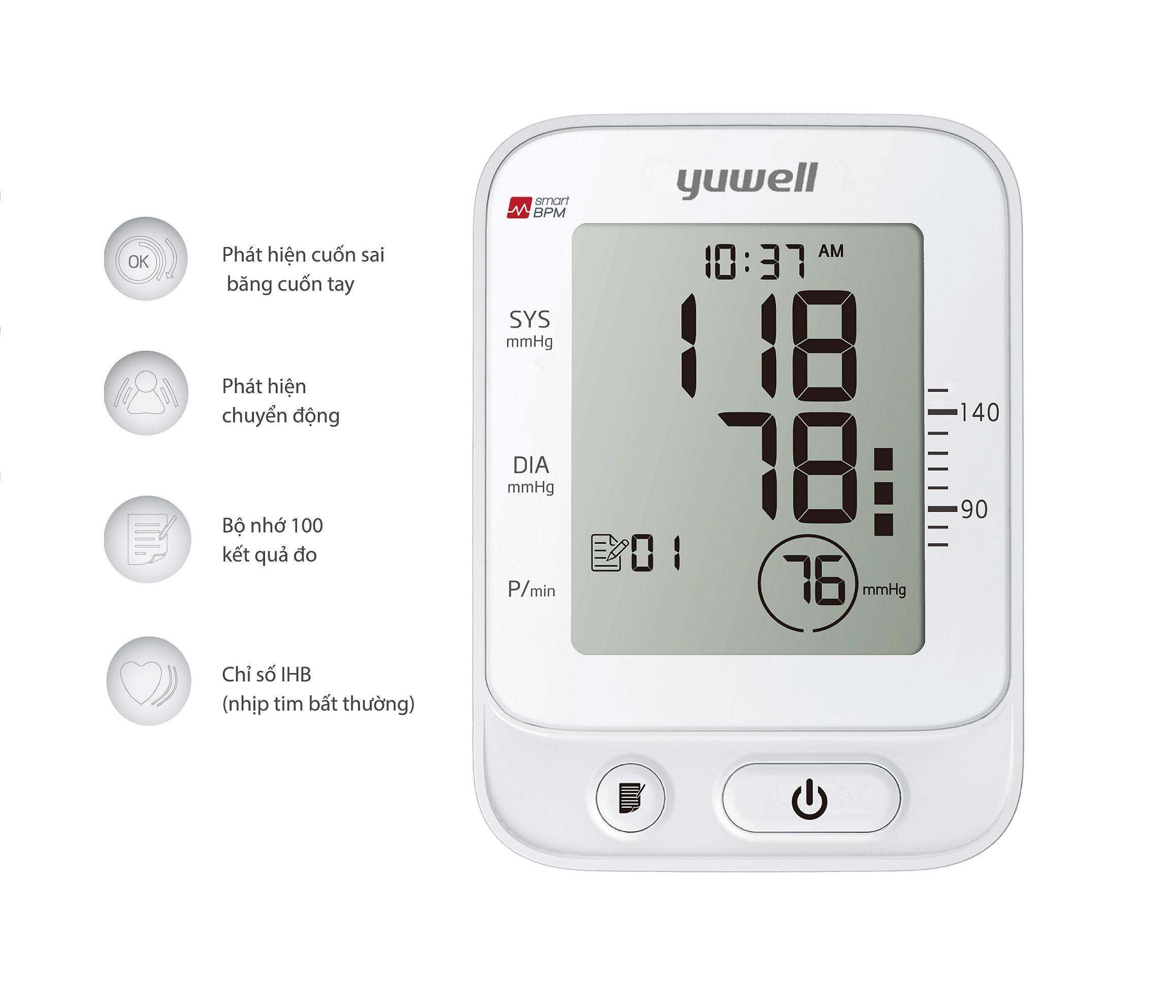 Máy đo huyết áp bắp tay Yuwell YE660E