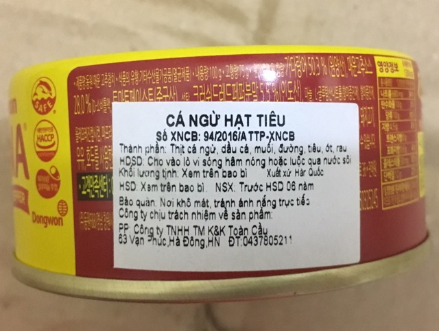 [KoreanMart] CÁ NGỪ HẠT TIÊU DONGWON HỘP 100G