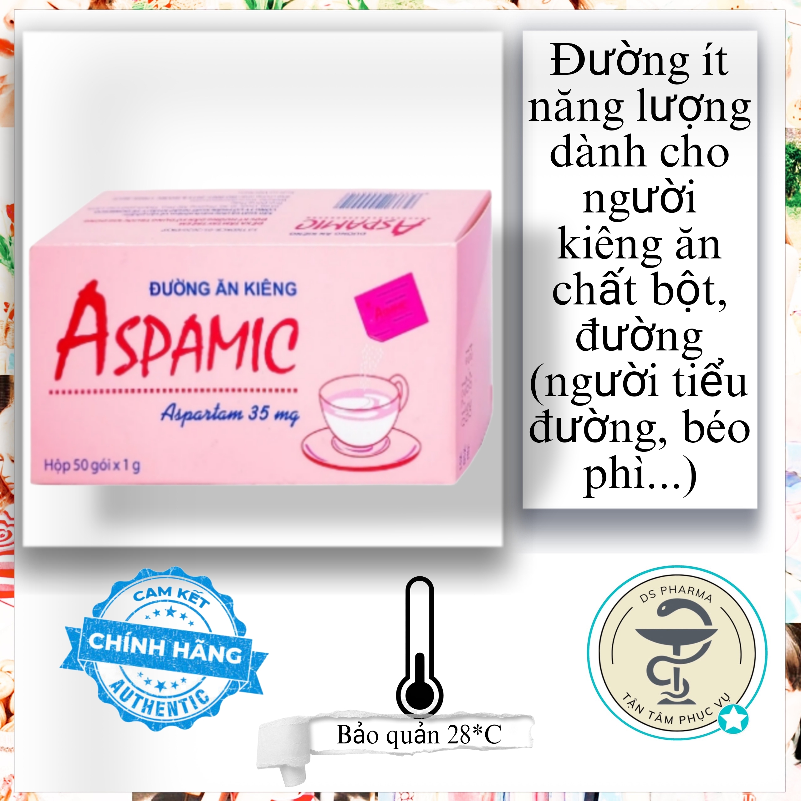 Đường ăn kiêng Aspamic Domesco dành cho người kiêng ăn chất bột, người tiểu đường, béo phì