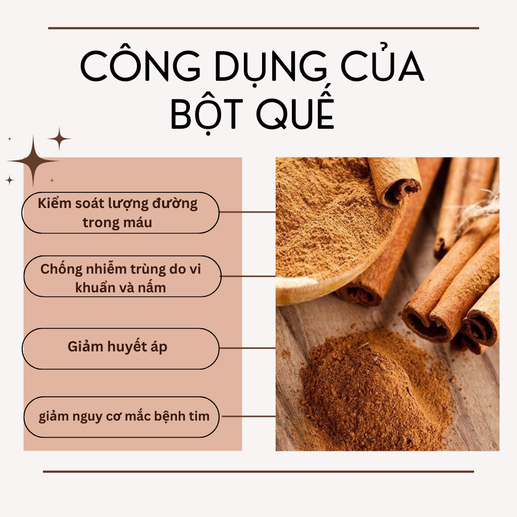 Bột quế nguyên chất gói 20gr, 50gr, 100gr