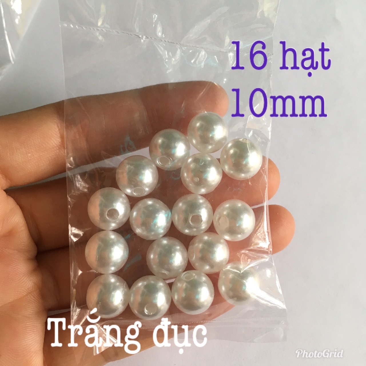 🌿Cườm nhựa ngọc trai loại tốt size 3-14mm có lỗ đính áo dài làm vòng tay