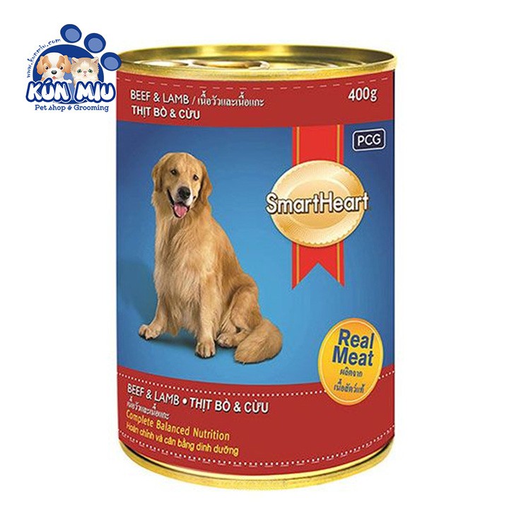[Hoàn Tiền 10%] Combo 6 lon Thức ăn Pate cho chó Smartheart lon 400gr