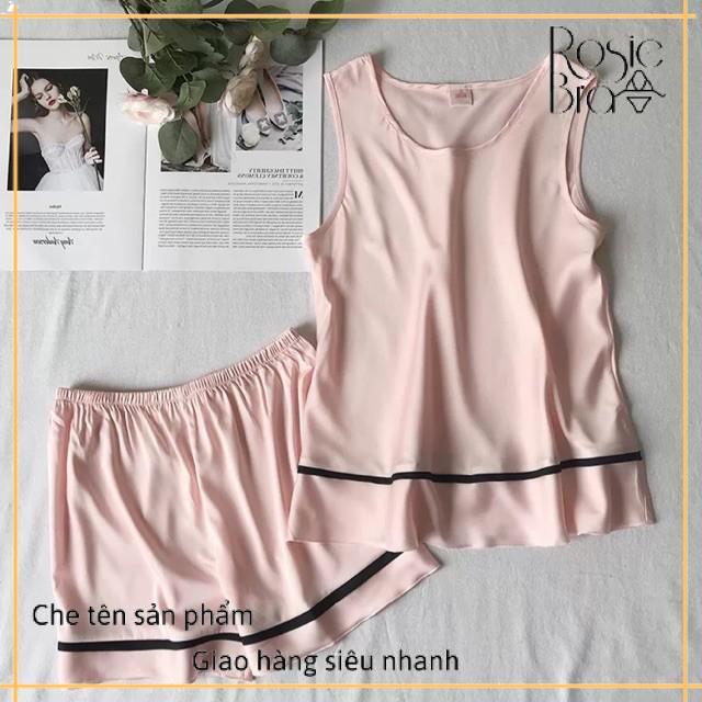 Bộ ngủ lụa quần đùi áo sát nách chất đẹp M/L/Xl Ct095