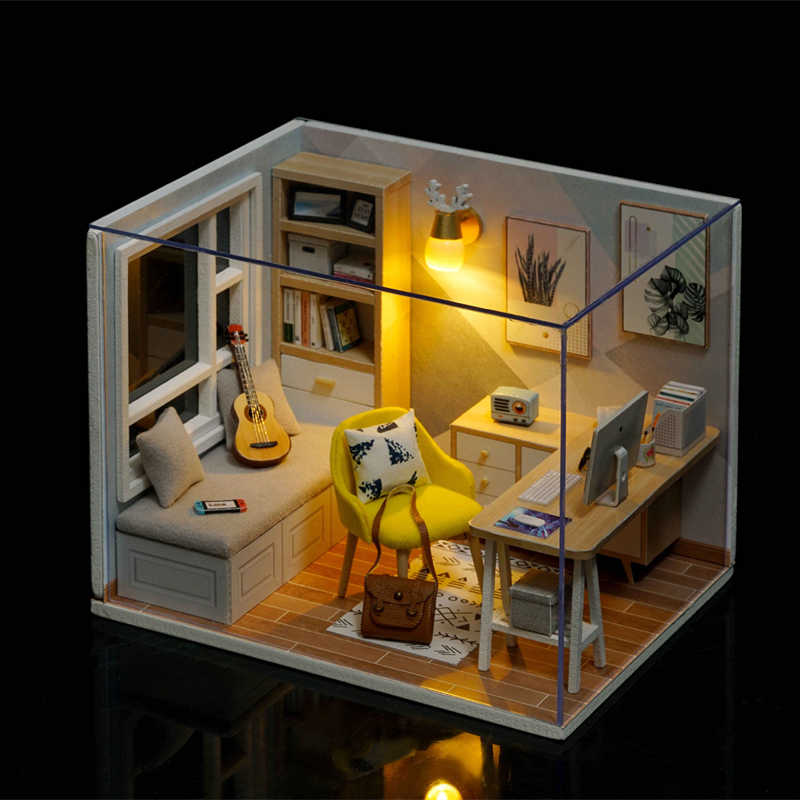 Mô Hình Lắp Ráp Nhà Gỗ DIY - Sunshine Study QT007 ( Kèm mica + keo )