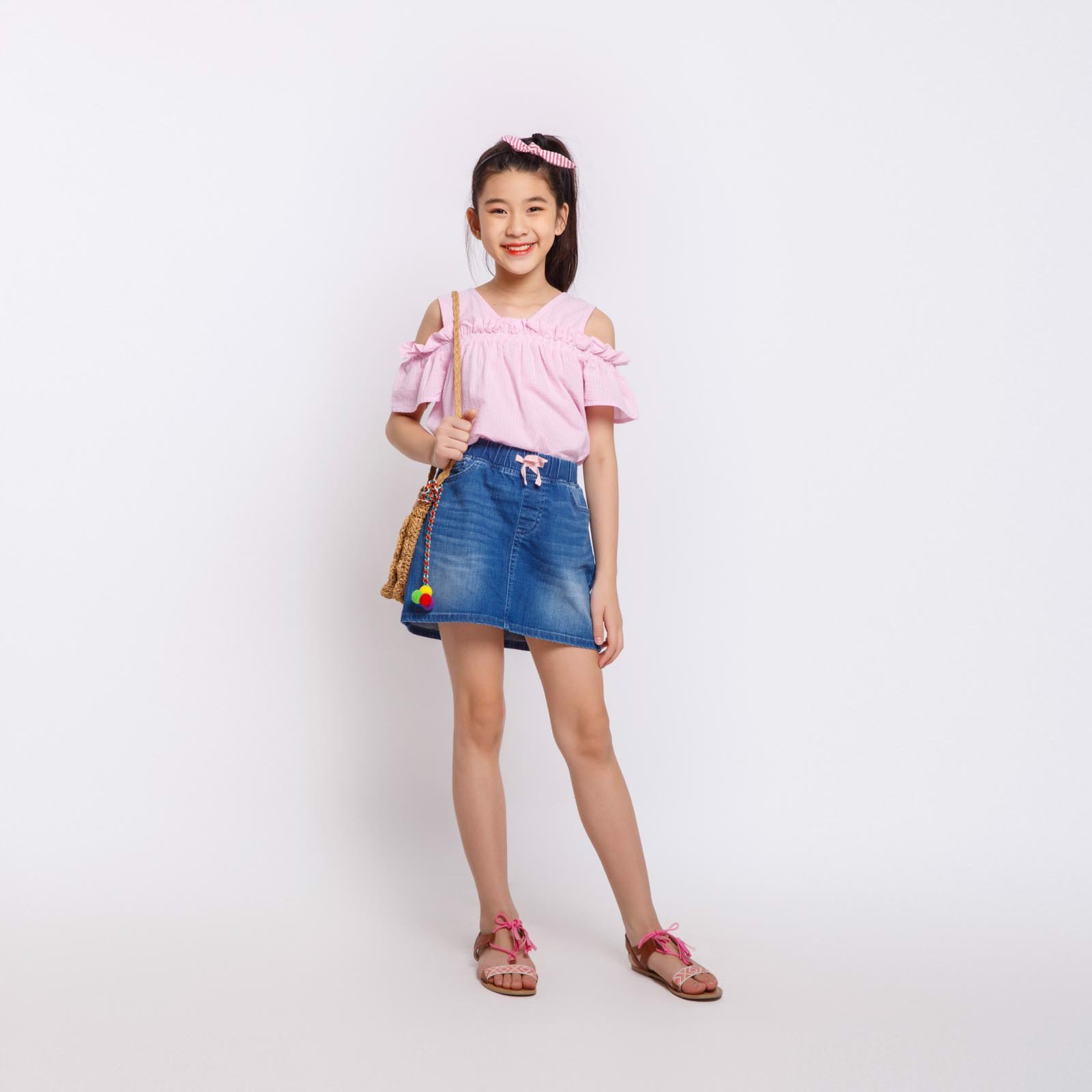 Chân váy Pull- on denim basic