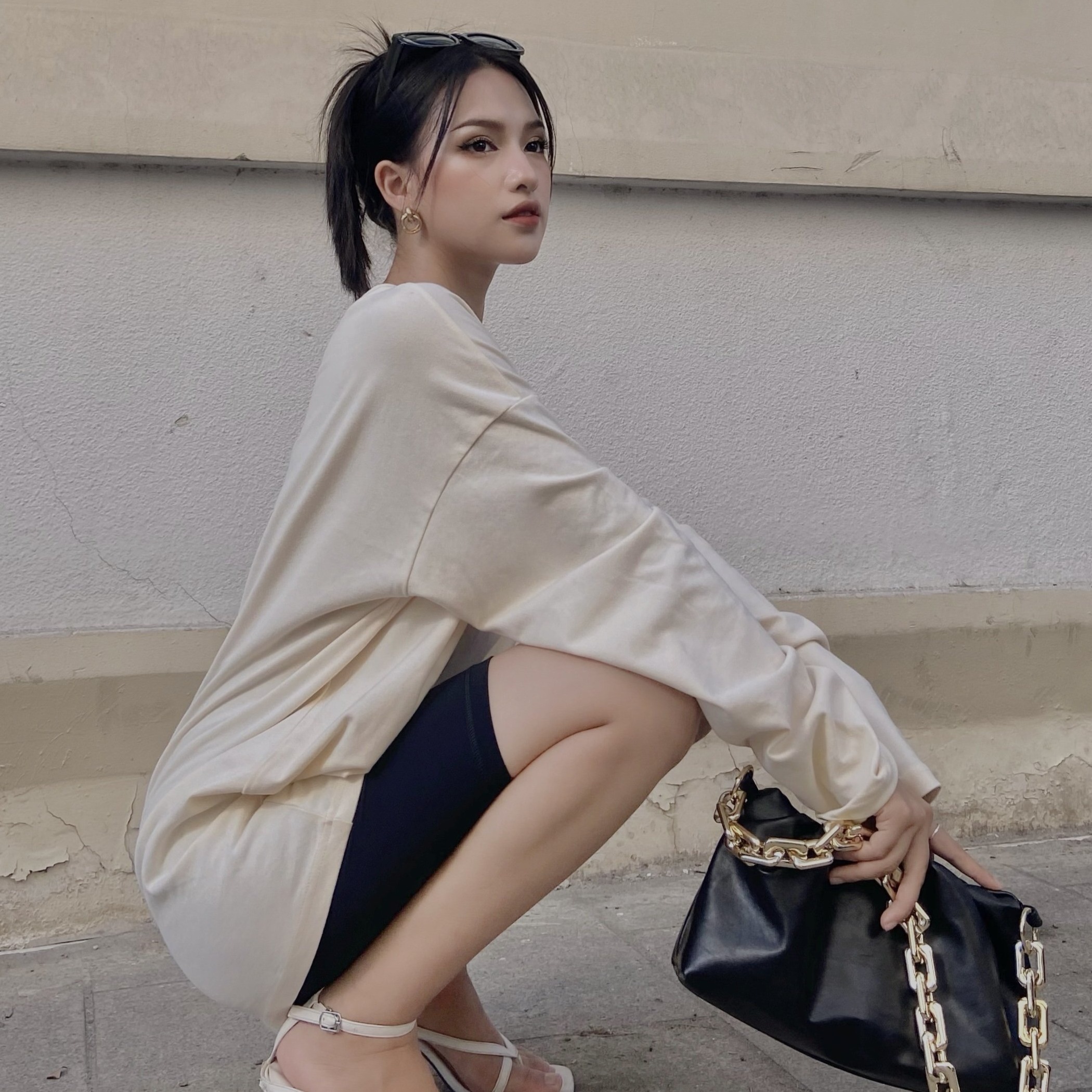 Áo thun oversized tay dài RYACTIVE - Oversized Longsleeves Tee Cream