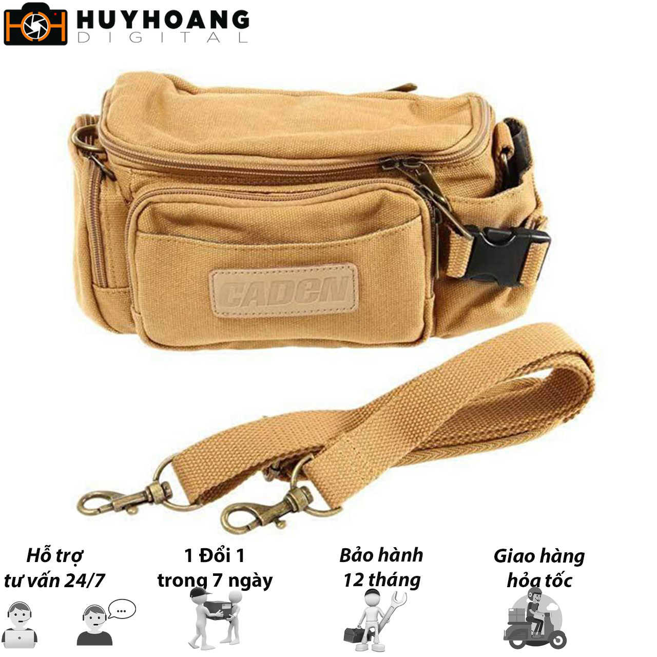 [HCM]Túi đựng máy ảnh cỡ nhỏ Caden F0 (Kaki) (Nâu)