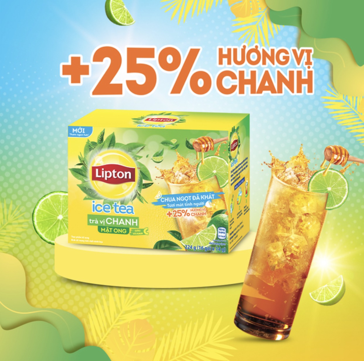 Trà Lipton Chanh- Mật Ong và vị  đào