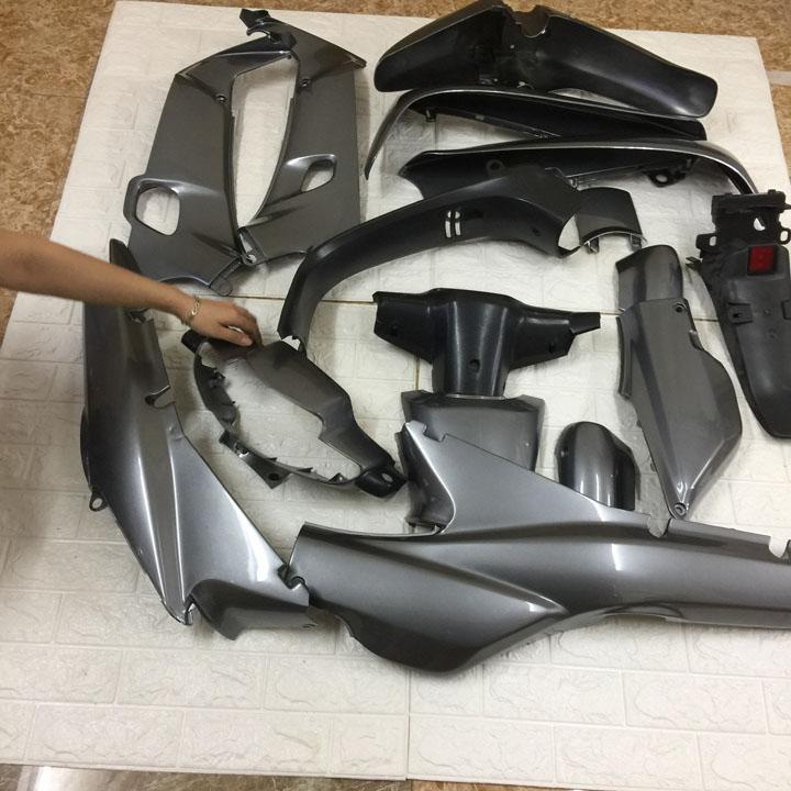 [TẶNG TEM]  Bộ dàn áo xe WAVE alpha - Wave zx - wave 110 đời xe 1997 đến 2006, nhựa nguyên sinh ABS màu Ghi - có TẶNG BỘ TEM XE cao cấp.