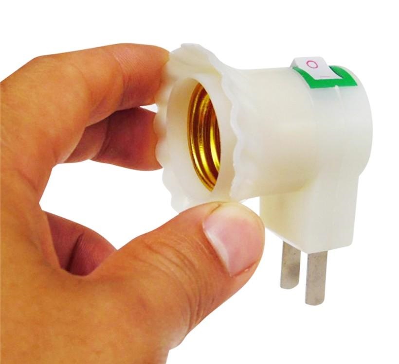 Bộ 2 Đuôi đèn tròn E27 phích cắm công tắc