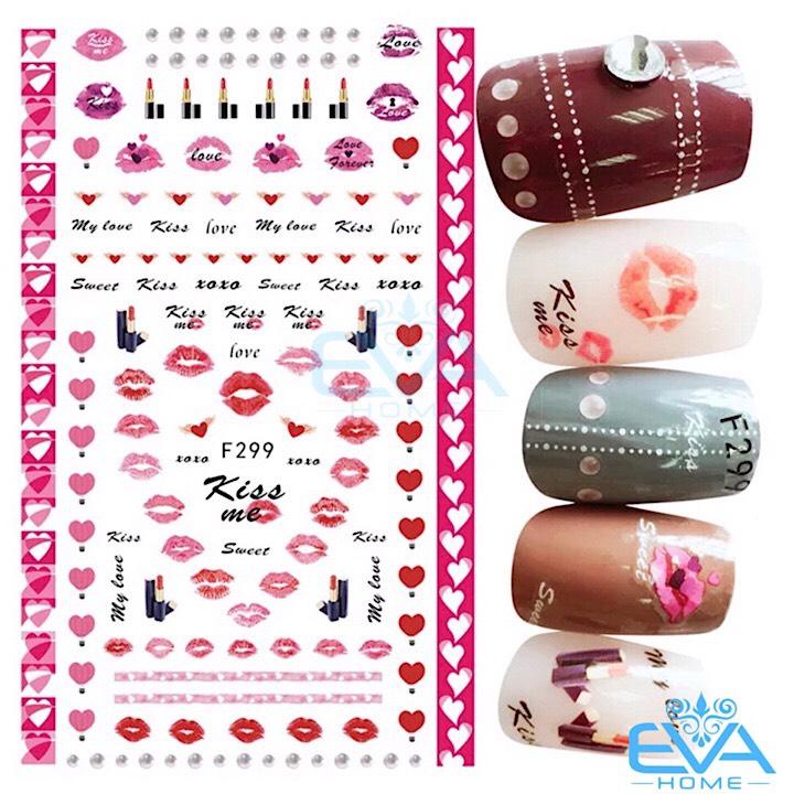 [HCM]Miếng Dán Móng Tay 3D Nail Sticker Tráng Trí Hình Đôi Môi Quyến Rũ F299