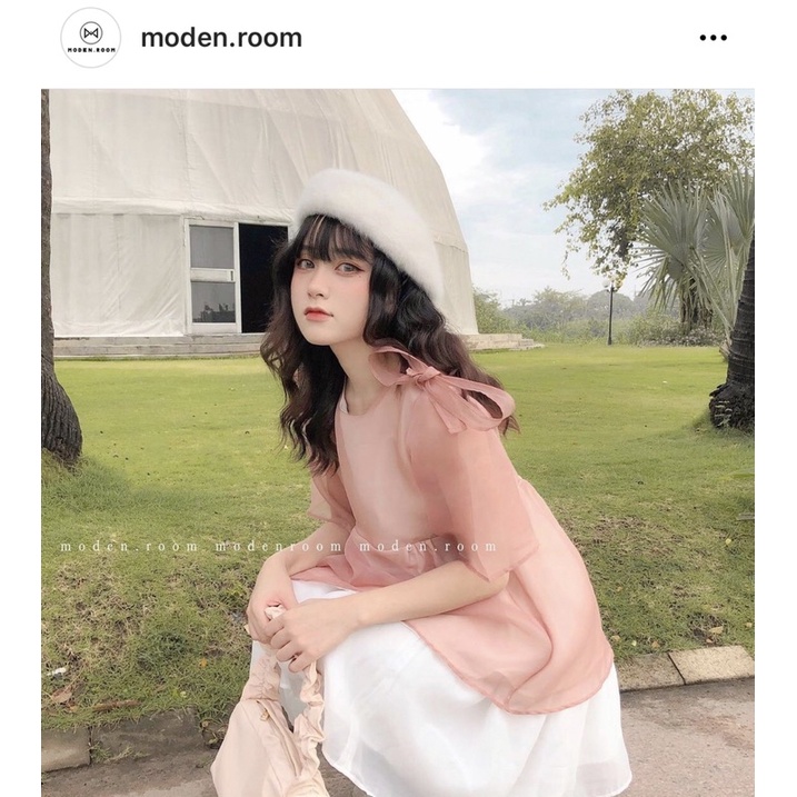 áo babydoll cam đất lotus moden.room