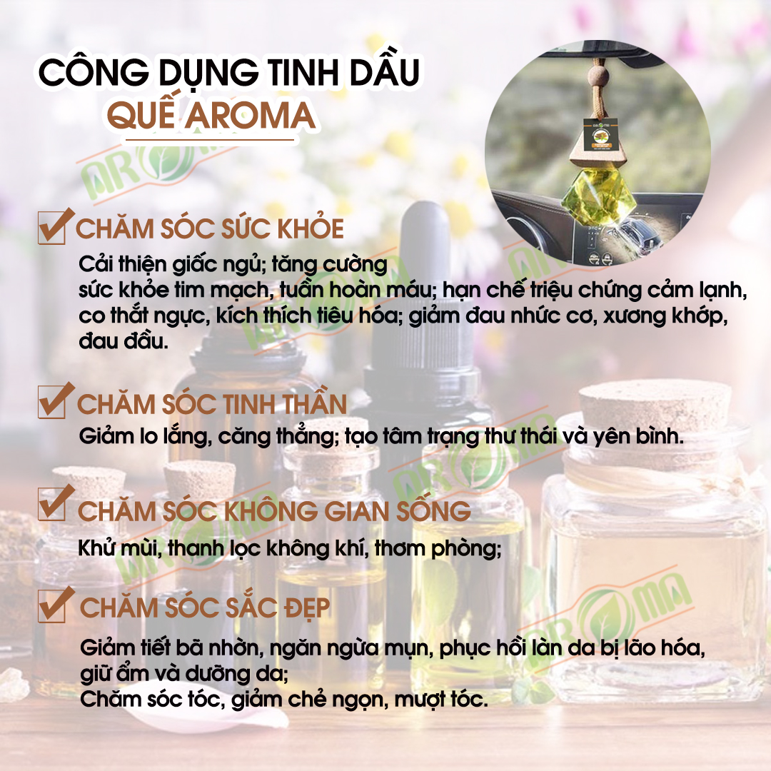 Tinh dầu Vỏ Quế AROMA Cinnanmon Essential Oil, tinh dầu thơm phòng thư giãn, sưởi ấm không khí, chăm sóc sức khỏe, sắc đẹp